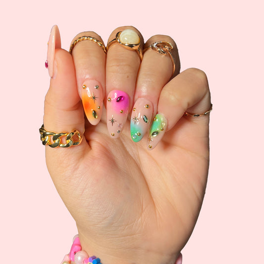 Aura Gems |  Little Nails Custom Press on Nails