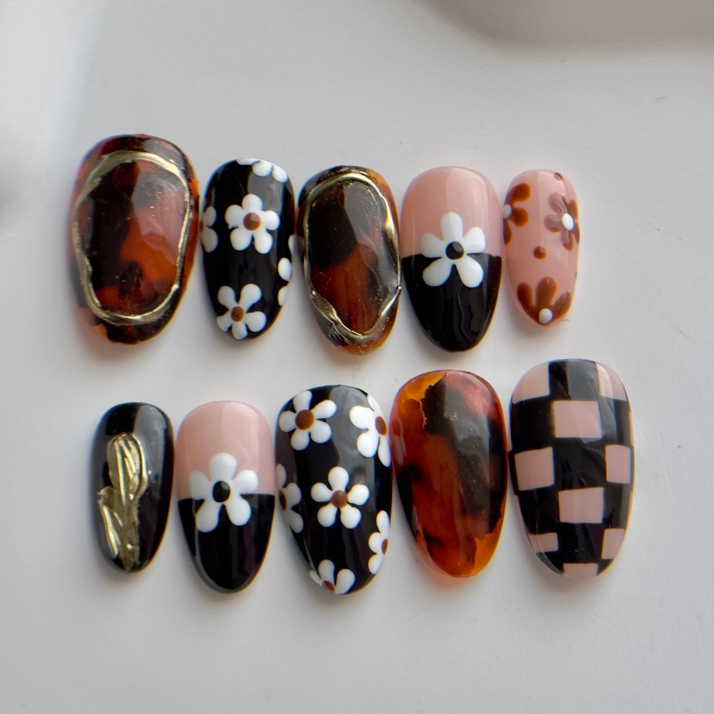 Fall Mix Match Nail Set |  Little Nails Custom Press on Nails