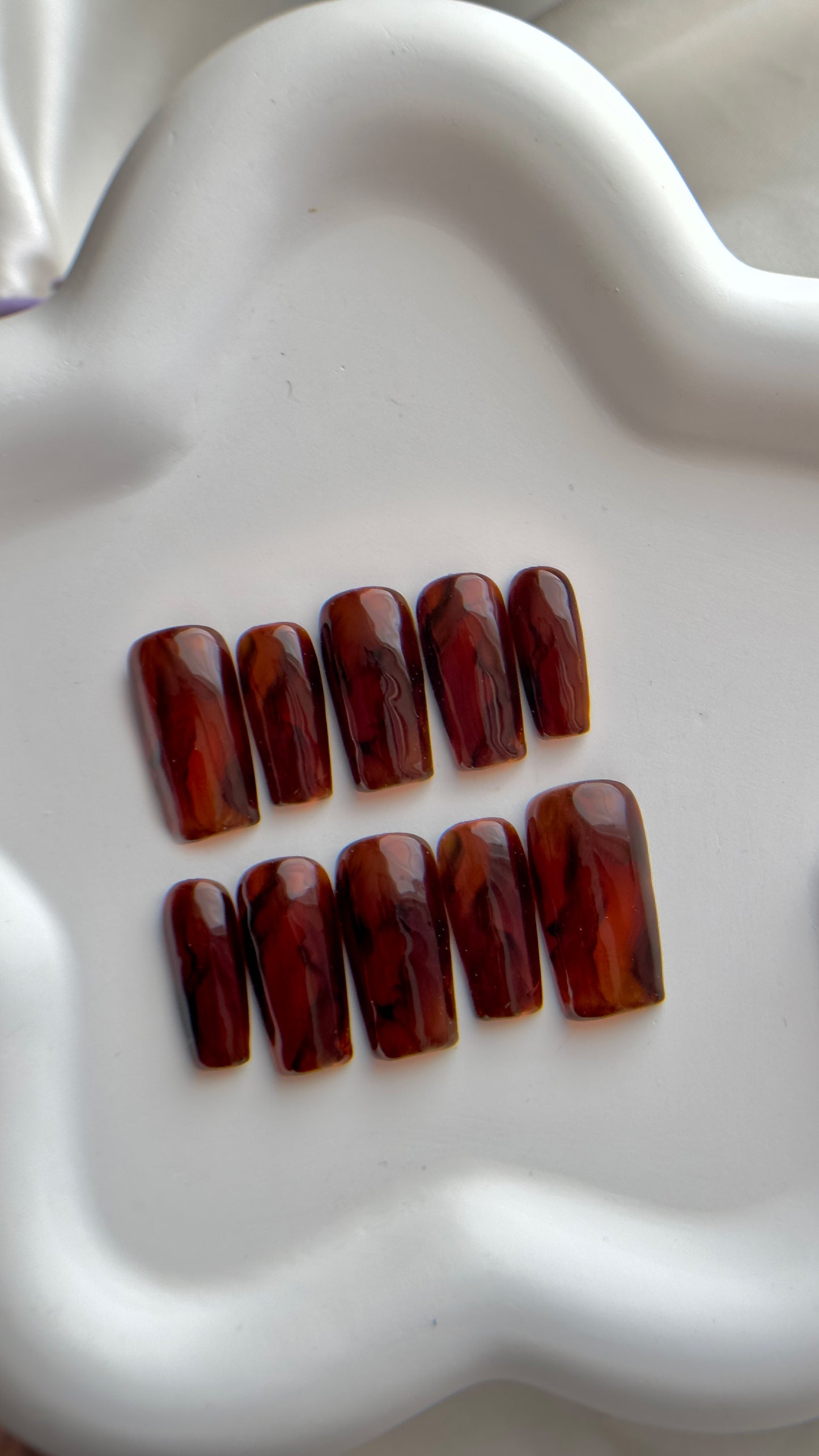 Amber fall Nail Set |  Little Nails Custom Press on Nails